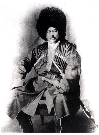 Portrait of Alexandre Dumas Pere in Russian costume by French Photographer